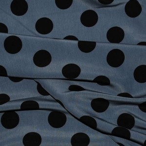 Ткань Лоренсо "Черные горохи на сером" i1406 - фото 2