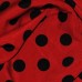 Ткань Лоренсо "Черные горохи на красном" i1407
