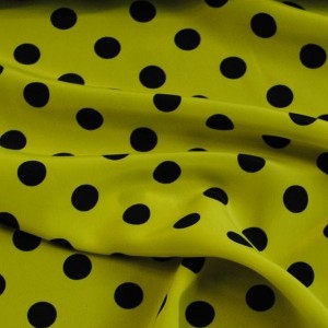 Ткань Лоренсо "Черные горохи на желтом" i1411