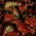 Ткань Шелк Атлас Принт "Черепа в розах" i3093 - фото 3