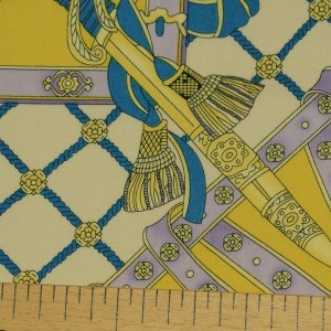 Ткань Шелк Атлас Принт "Желтый платок"  i3094 - фото 2