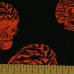 Ткань Шелк Атлас Принт "Оранжевый череп" i3103 - фото 2