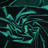 Ткань Бархат-стрейч "Темно-зеленый"