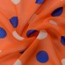 Оранжевый шифон в разноцветный горох 9686 плотность 60 гр/м²