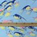 Голубой шифон с принтом птицы 9691 плотность 60 гр/м² - фото 2