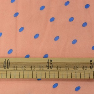 Розовый шифон в синий горох 9710 плотность 60 гр/м² - фото 2