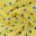 Желтый шифон в синих горох 9711 плотность 60 гр/м²
