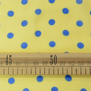 Желтый шифон в синих горох 9711 плотность 60 гр/м² - фото 2