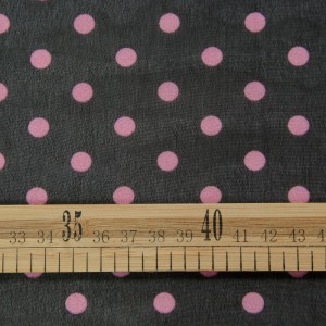Черный шифон в розовый горох 9665 плотность 60 гр/м² - фото 2