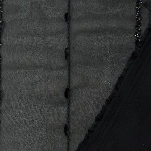 Черная плательная ткань с вышивкой 9672 плотность 60 гр/м² - фото 3