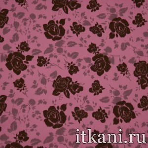 Ткань Джинс принтованный, узор цветочный (3874)