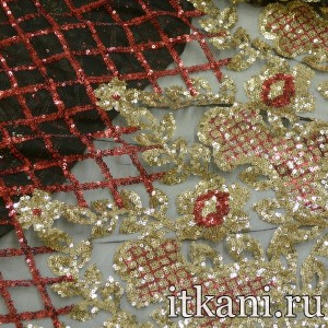 Ткань Сетка Фатин с пайетками 4988 - фото 2