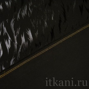 Ткань Костюмная черная с узором "Николь" 1099 - фото 2