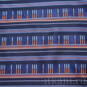 Ткань Жаккард оранжево-синего цвета "Филлис" 1111