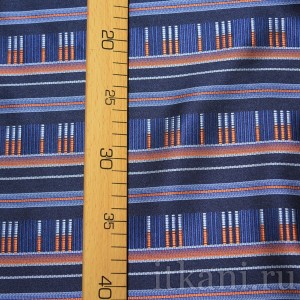 Ткань Жаккард оранжево-синего цвета "Филлис" 1111 - фото 2