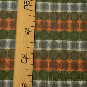 Ткань Жаккард оранжево-зеленого цвета "Присцилла" 1112 - фото 3