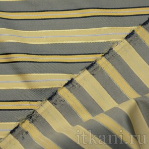 Ткань Жаккард желто-синего цвета в полоску "Саманта" 1121 - фото 3