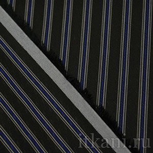 Ткань Костюмная черно-синяя в полоску "Ширли" 1127 - фото 2