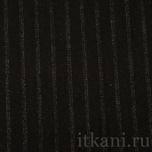 Ткань Костюмная черная в полоску "Сьюзен" 1131
