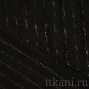 Ткань Костюмная черная в полоску "Сьюзен" 1131 - фото 2