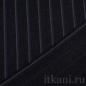 Ткань Костюмная синяя в полоску "Тэмми" 1134 - фото 2