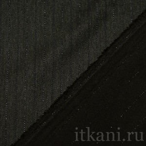 Ткань Костюмная темно-серая в полоску "Тина" 1138 - фото 2
