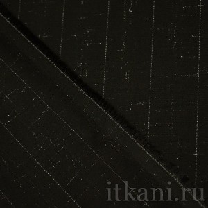 Ткань Костюмная черная в полоску "Валери" 1139 - фото 2