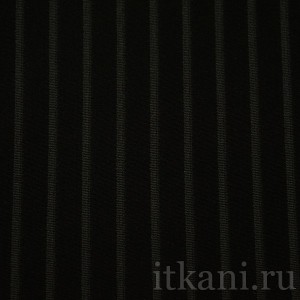 Ткань Костюмная черная в полоску "Виктория" 1143