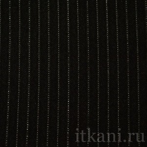 Ткань Костюмная черная в полоску "Олдридж" 1149
