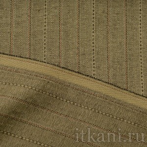 Ткань Костюмная коричневая в полоску "Аллен" 1153 - фото 3