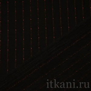 Ткань Костюмная черная в полоску "Андерсон" 1154 - фото 2