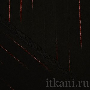 Ткань Костюмная черная с красным "Бейли" 1155 - фото 2