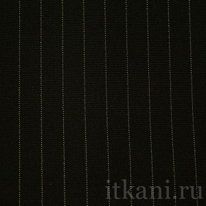 Ткань Костюмная черная в полоску "Барбер" 1157