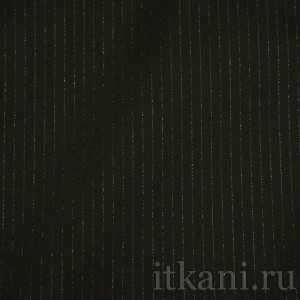 Ткань Костюмная черная в полоску "Джоржд" 1191