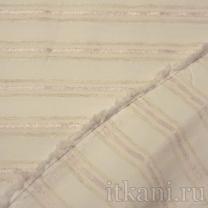 Ткань Рубашечная кремовая в розовую полоску 0548 - фото 2