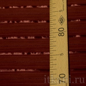Ткань Рубашечная бордовая в полоску 0557 - фото 2