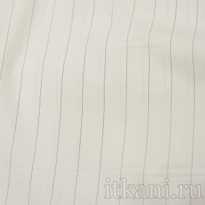Ткань Рубашечная белая в тонкую черную полоску 0558