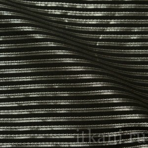 Ткань Рубашечная черная в серебристую полоску 0564