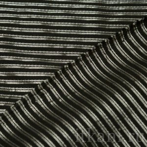 Ткань Рубашечная черная в серебристую полоску 0564 - фото 2