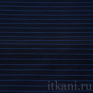 Ткань Рубашечная черная в синюю полоску "Картер" 0568
