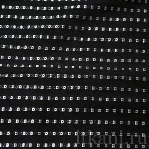 Ткань Рубашечная черная в серебряный квадратик 0572