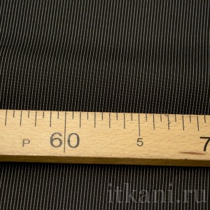 Ткань Рубашечная черная в тонкую полоску 0573 - фото 3