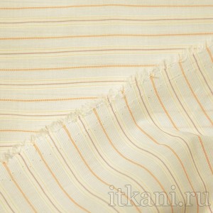 Ткань Рубашечная белая в разноцветную полоску 0576 - фото 2