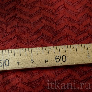 Ткань Костюмная бордовая с объемным узором 0655 - фото 3