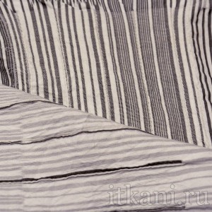 Ткань Костюмная черно-белая в полоску 0657 - фото 2