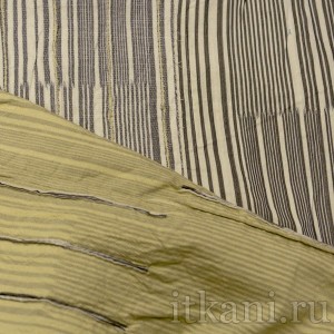 Ткань Костюмная желто-черная в полоску 0659 - фото 2