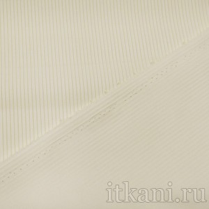 Ткань Костюмная белая в желтую полоску 0690 - фото 2