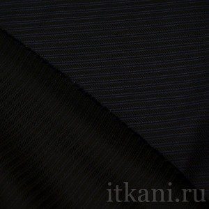 Ткань Костюмная черно-синяя "Алфорд" 0732 - фото 2