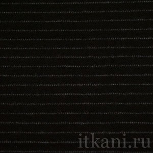 Ткань Костюмная черная в серую полоску "Дамбартон" 0754