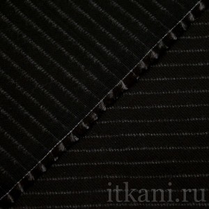 Ткань Костюмная черная в серую полоску "Дамбартон" 0754 - фото 2